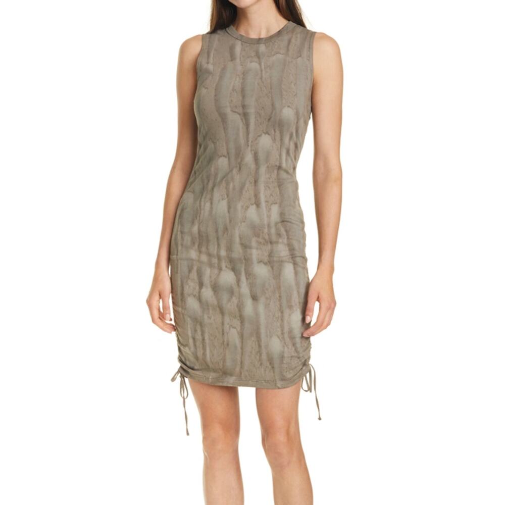 Cotton Citizen Lisbon Dress Ash Drip Tie Dye Brown Acid Wash SZ M